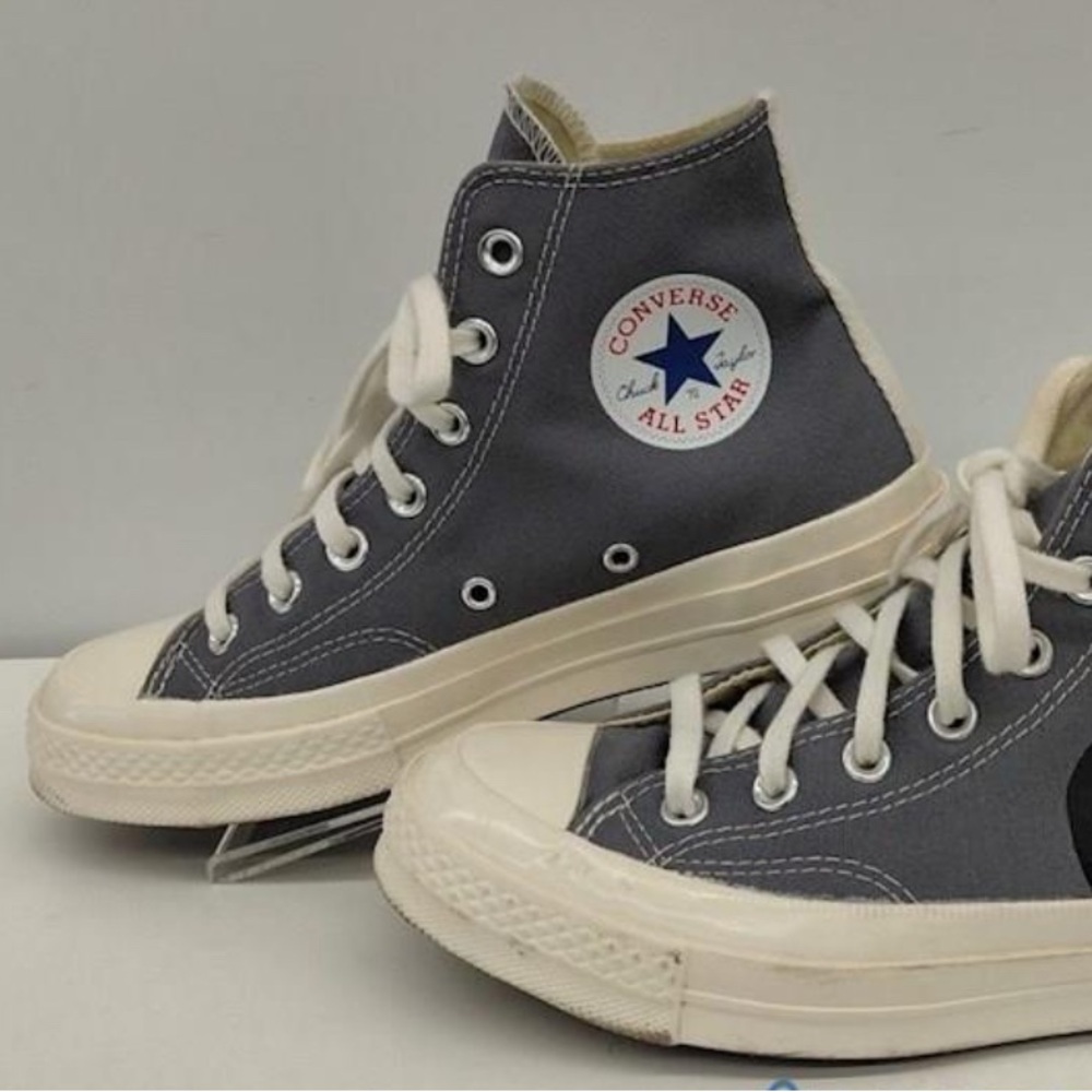 New Comme Des Garçons Play x Chuck 70 GrayHigh Top Converse size 5.5 - Picture 4 of 6